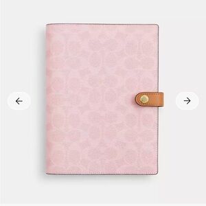 Coach Pink and Tan Leather Notebook